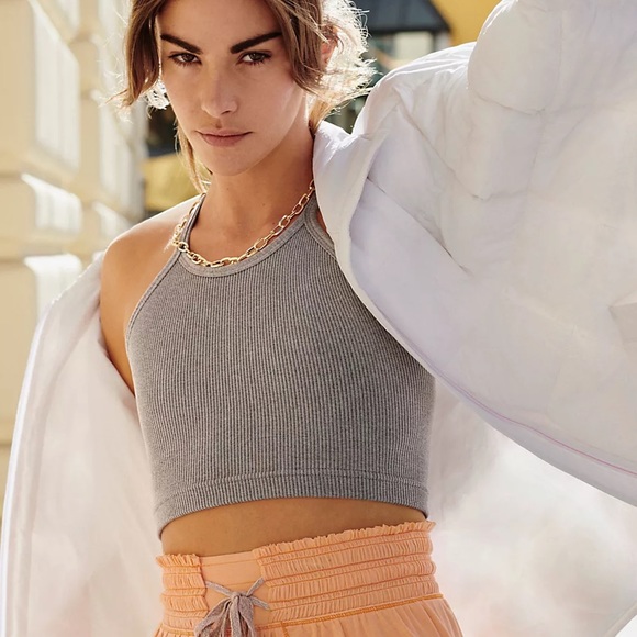 Free People Movement Tank Happiness Runs Crop Heather Grey XS/S - Picture 3 of 13